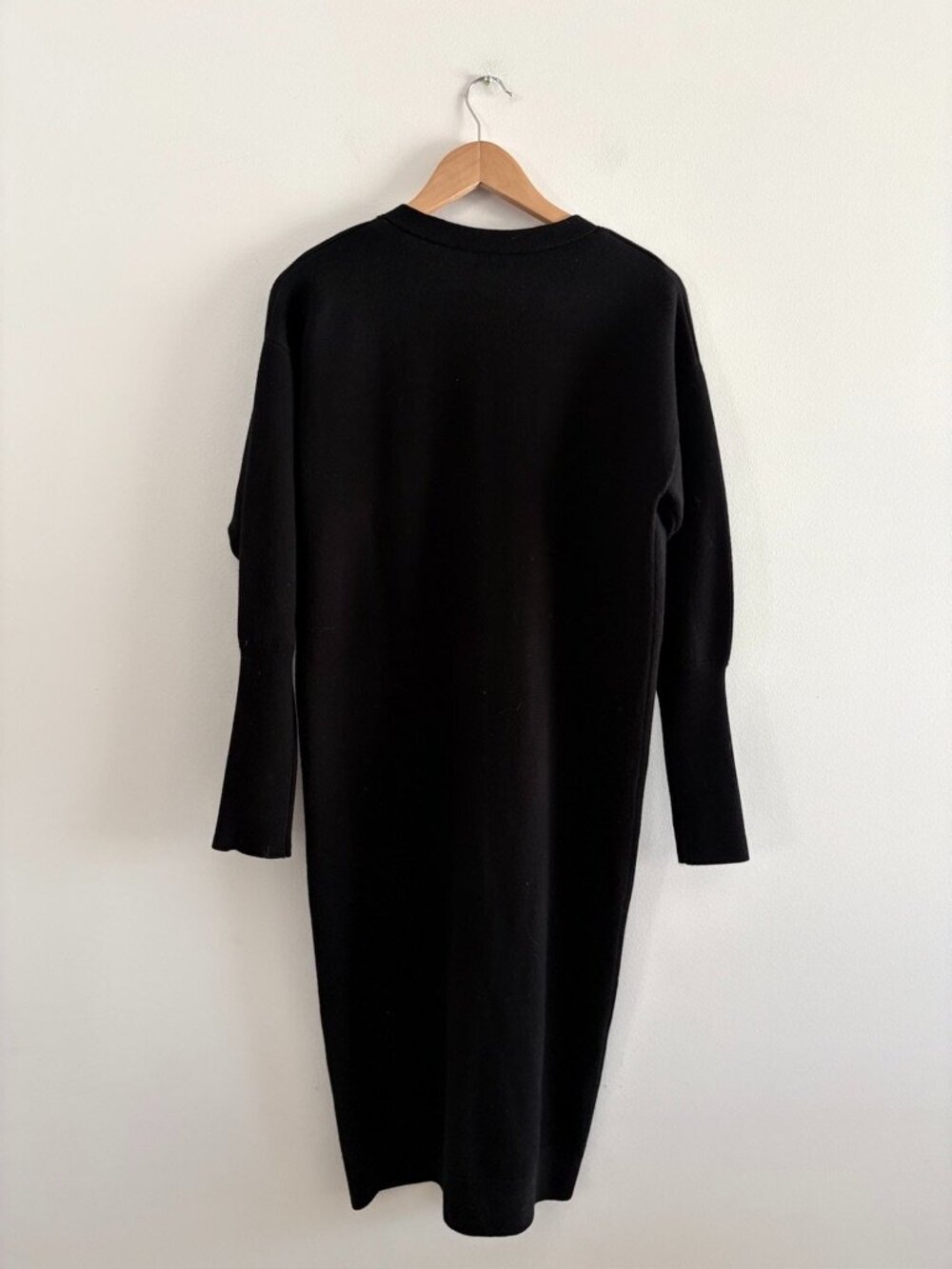 Aritzia Wilfred Utopia Wool Dress Button Cardigan Midi Sweater Black Size Small - Picture 5 of 8
